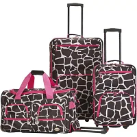 Rockland Spectra Pink Animal Print 3-pc. Softside Luggage Set