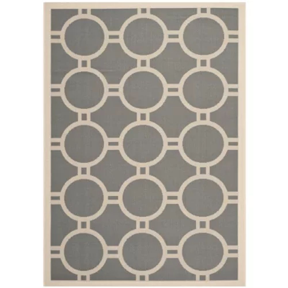 Safavieh Courtyard Collection Shag Geometric Indoor/Outdoor Area Rug