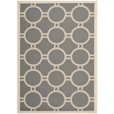 Safavieh Courtyard Collection Shag Geometric Indoor/Outdoor Area Rug