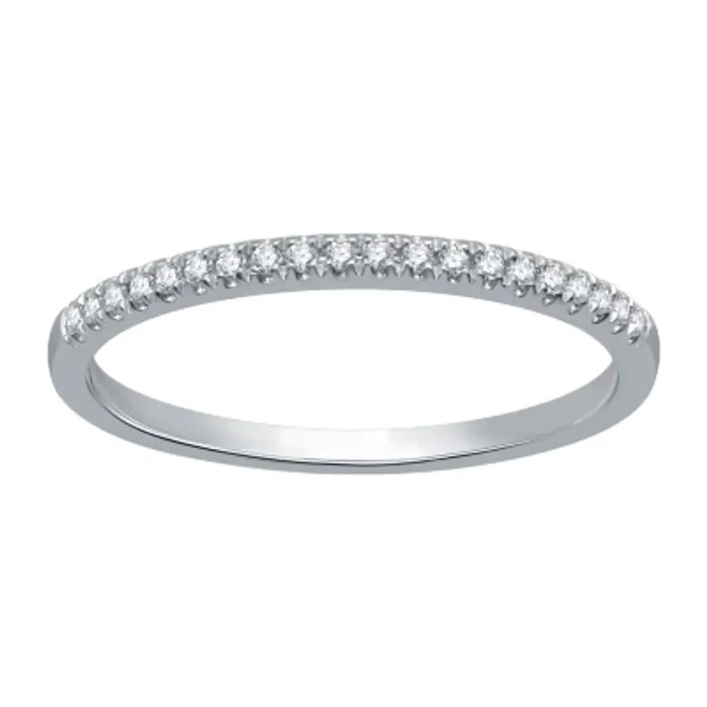 (H-I / I1) Womens 1/10 CT. T.W. Lab Grown White Diamond 10K Gold Wedding Band