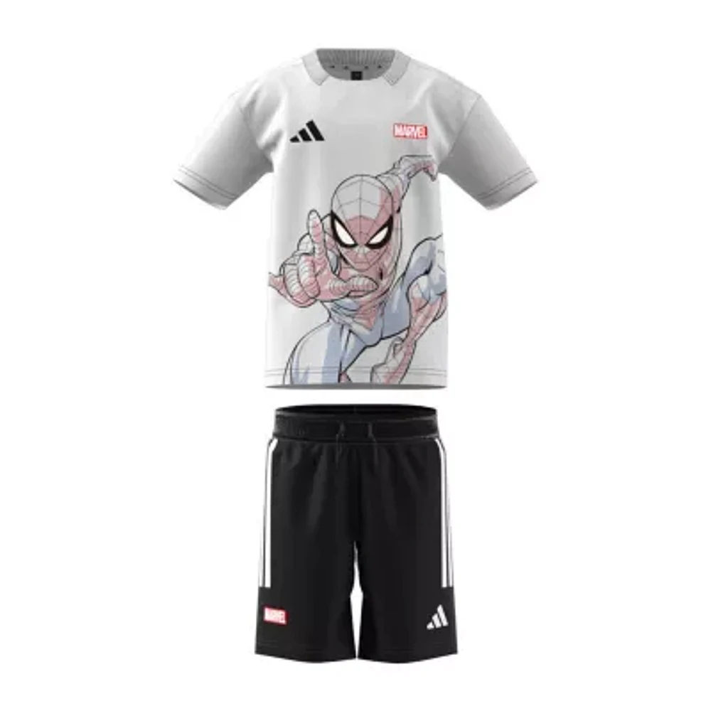 adidas x Disney Toddler & Little Boys 2-pc. Spiderman Short Set