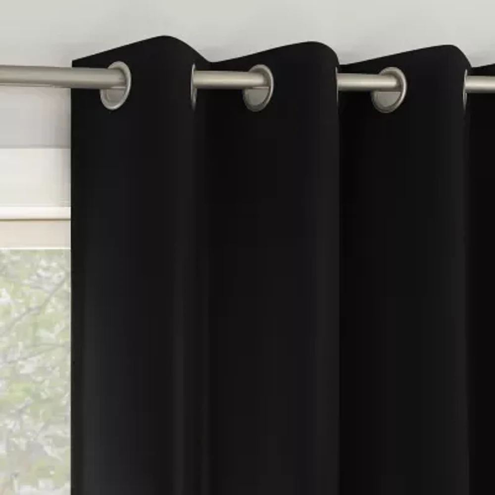No 918 Brandon Magnetic Closure Grommet Top Light-Filtering Set of 2 Curtain Panel