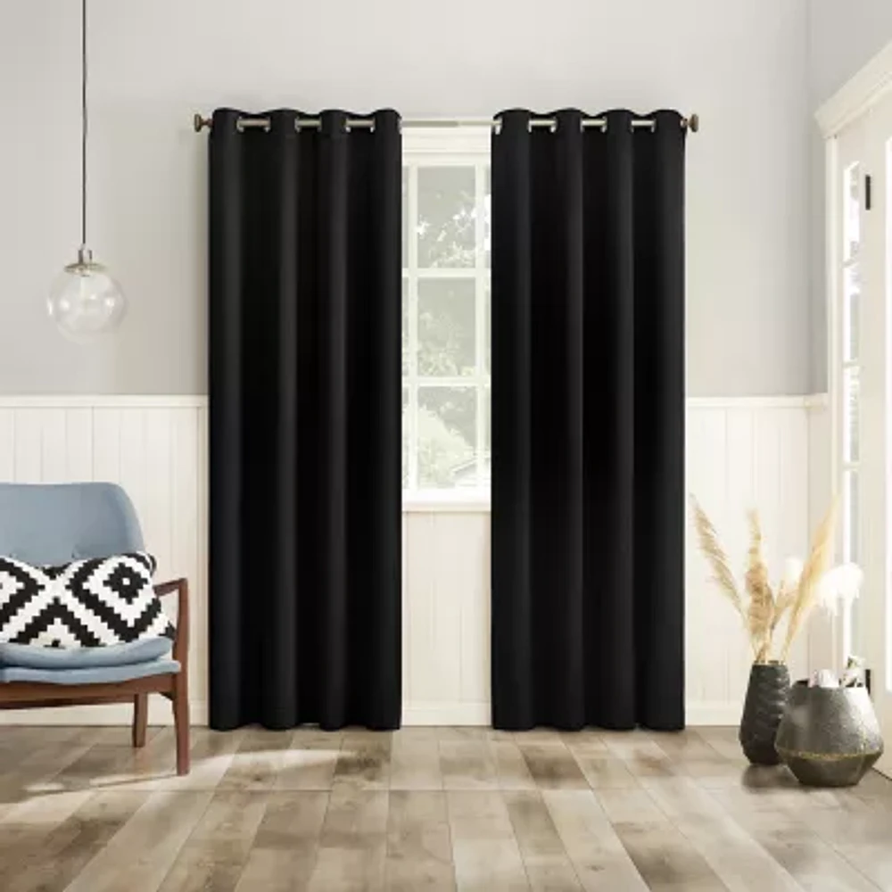 No 918 Brandon Magnetic Closure Grommet Top Light-Filtering Set of 2 Curtain Panel
