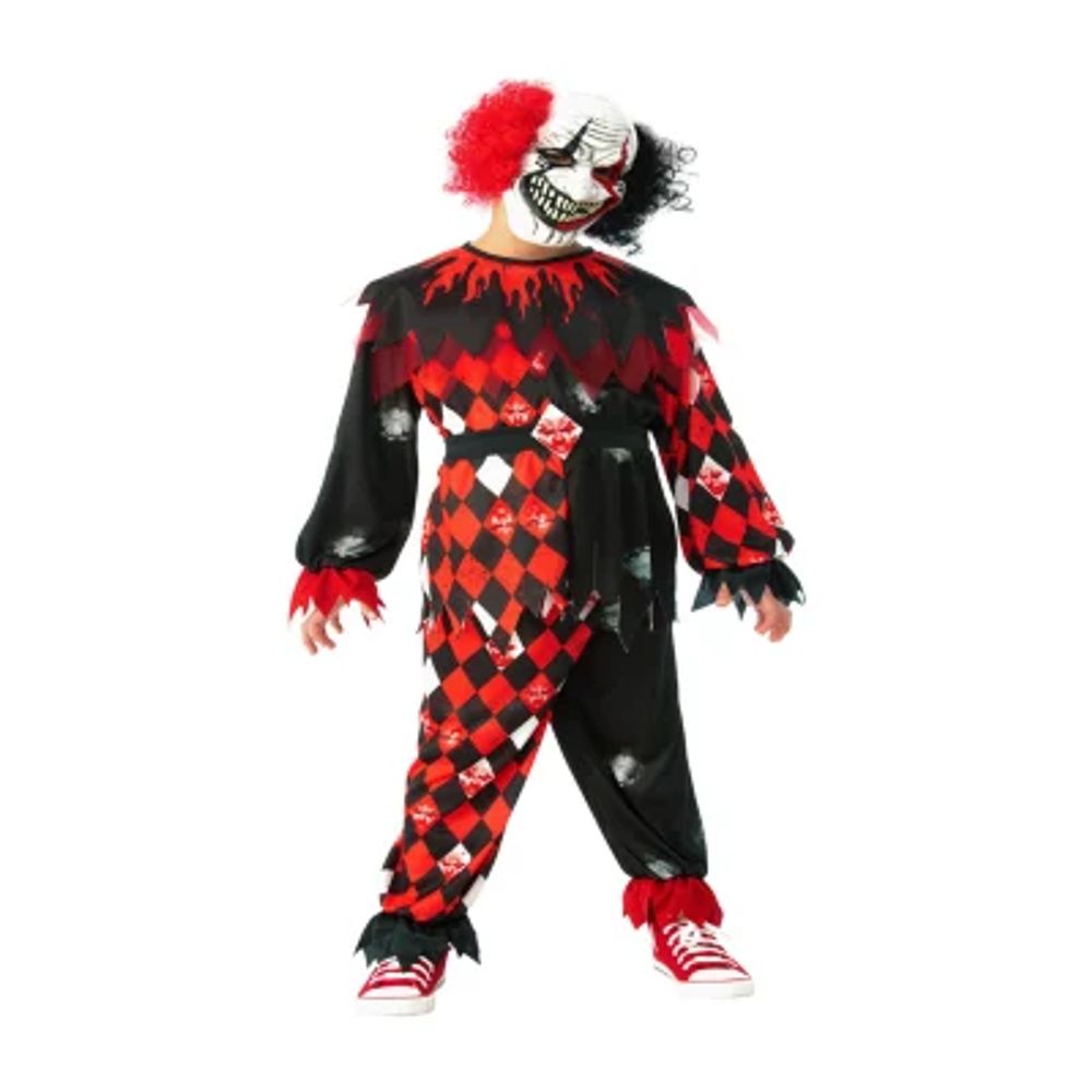 Little & Big Kid Boys Scary Creepy Clown 3-pc. Costume