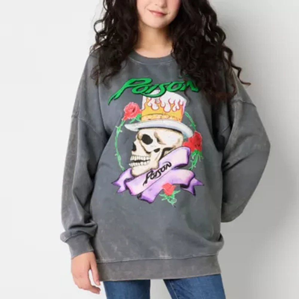 Poison Womens Crew Neck Long Sleeve Juniors Sweatshirt