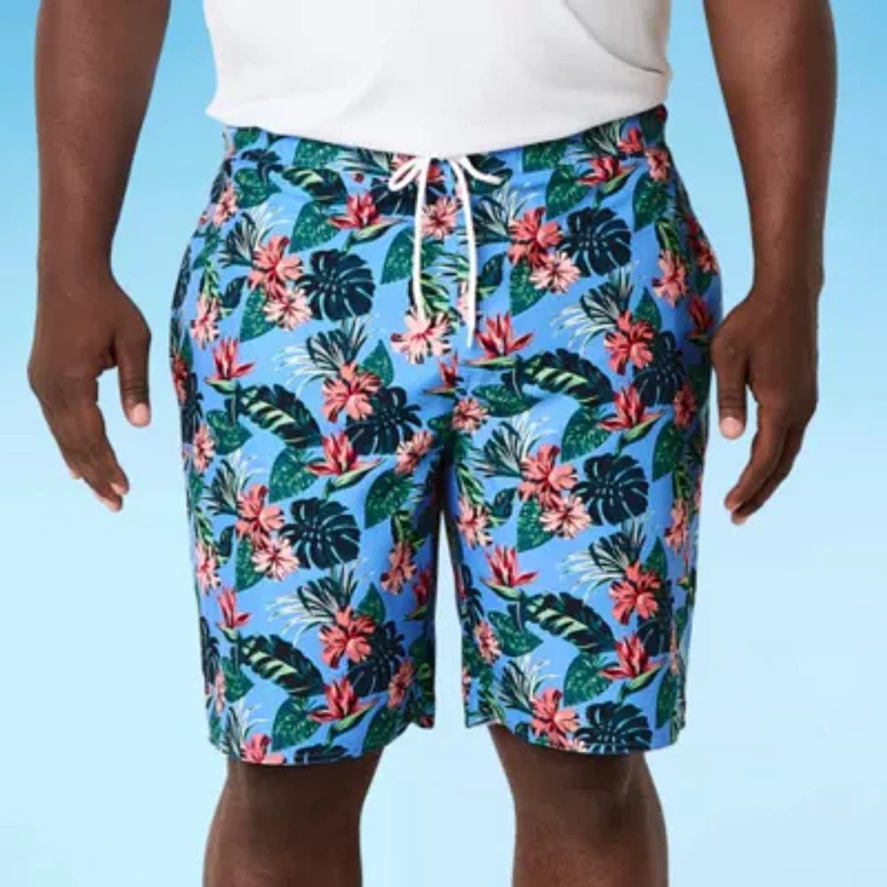 St. John's Bay E-Board Big and Tall Floral Swim Shorts