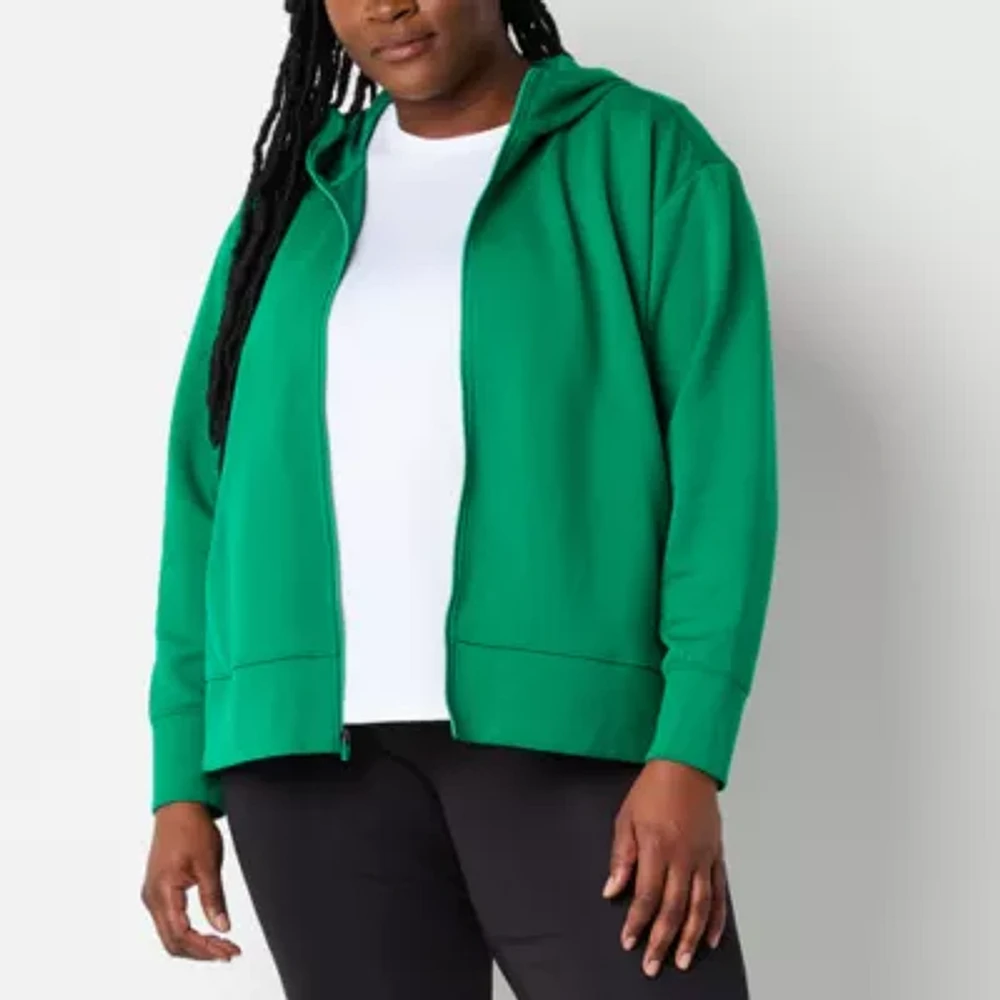 Xersion Womens Plus Scuba Long Sleeve Hoodie