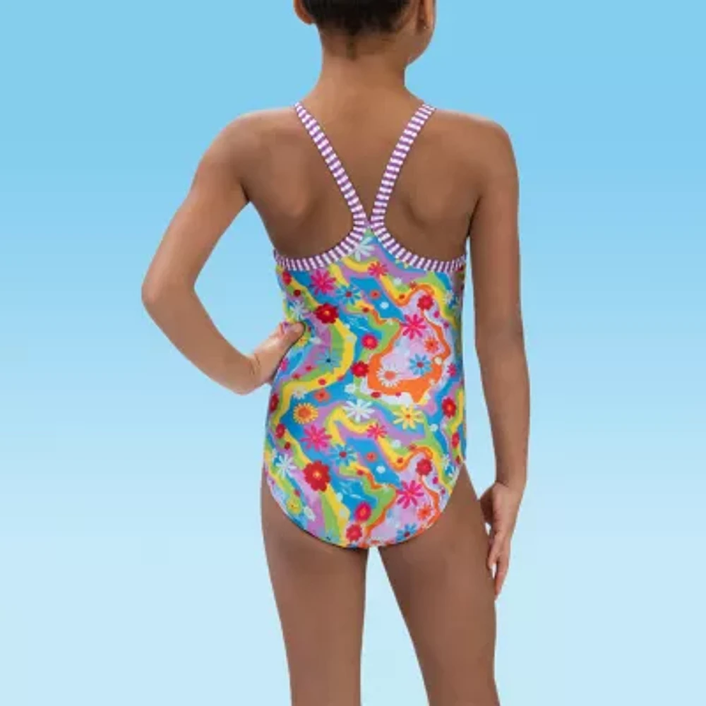 Dolfin Toddler & Little Girls Easy-on + Easy-off Floral One Piece Swimsuit
