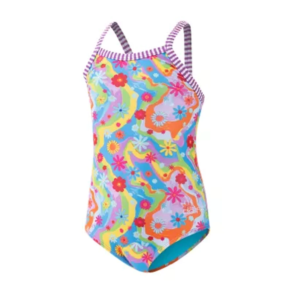 Dolfin Toddler & Little Girls Easy-on + Easy-off Floral One Piece Swimsuit