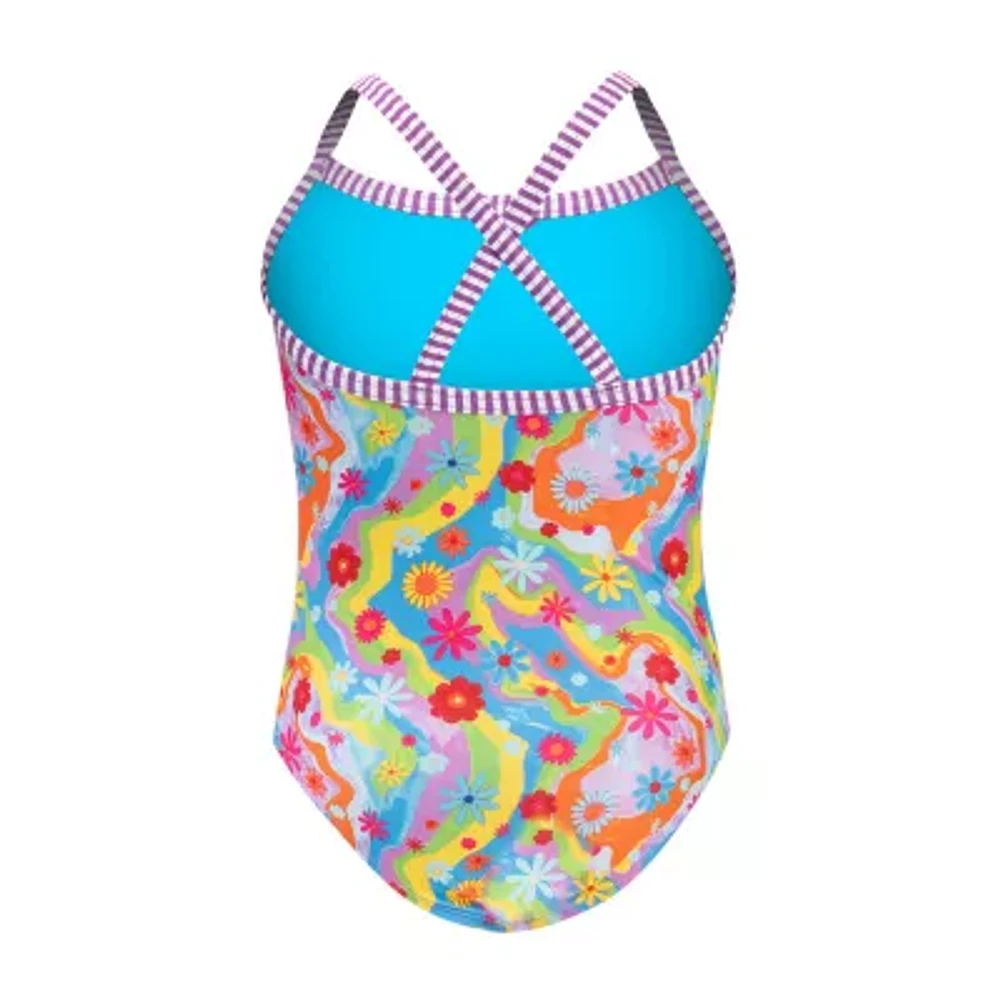Dolfin Little & Big Kid Girls Easy-on + Easy-off Floral One Piece Swimsuit