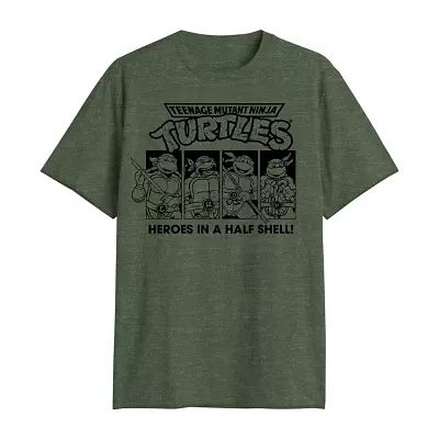 Mens Crew Neck Short Sleeve Regular Fit Teenage Mutant Ninja Turtles Big and Tall Graphic T-Shirt