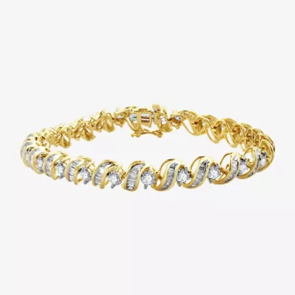 (H-I / I1) Womens 5 CT. T.W. Lab Grown White Diamond 10K Gold 7.5 Inch Tennis Bracelet