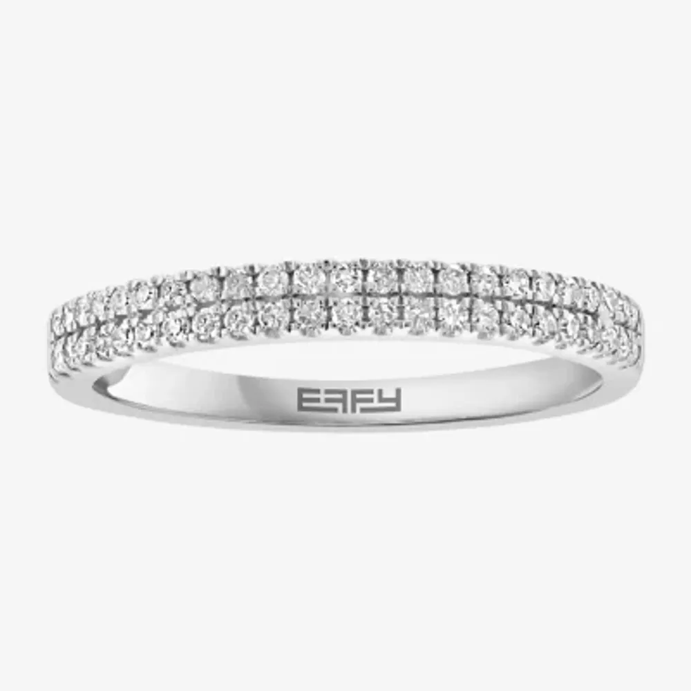 Effy Womens 1/4 CT. T.W. Natural White Diamond Sterling Silver Band