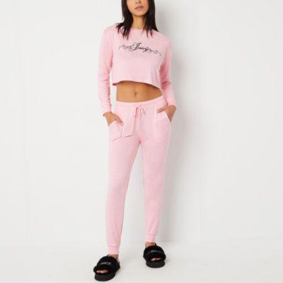 Juicy By Juicy Couture Womens Crew Neck Long Sleeve 2-pc. Pajama Sets