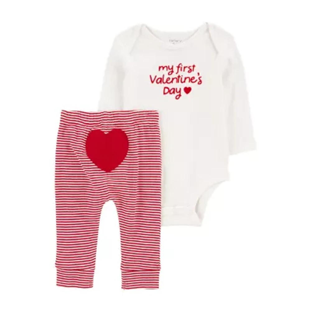 Carter's First Valentines Day Baby Unisex 2-pc. Pant Set