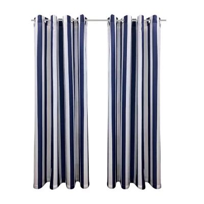 Seascapes Stripe Grommet Top Light-Filtering Set of 2 Outdoor Curtain Panel