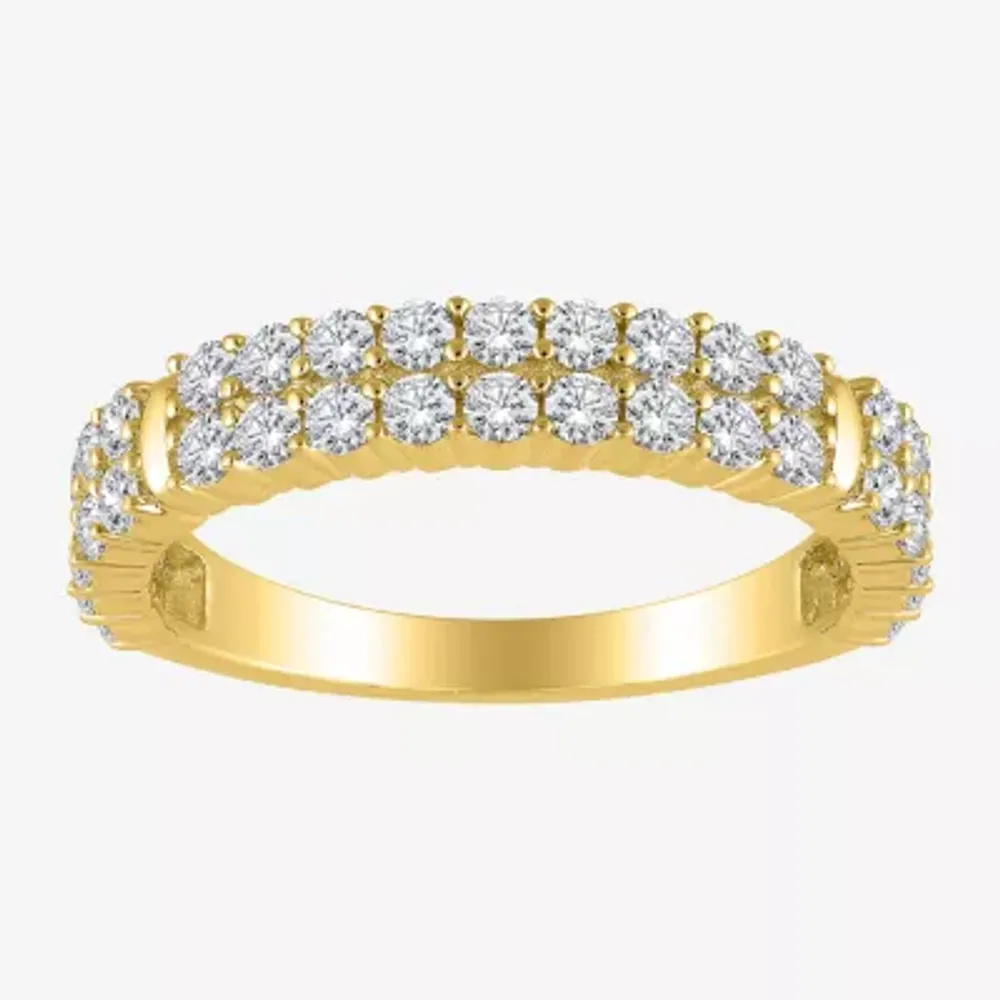 Womens 2MM 1 CT. T.W. Natural White Diamond 10K Gold Anniversary Wedding Band