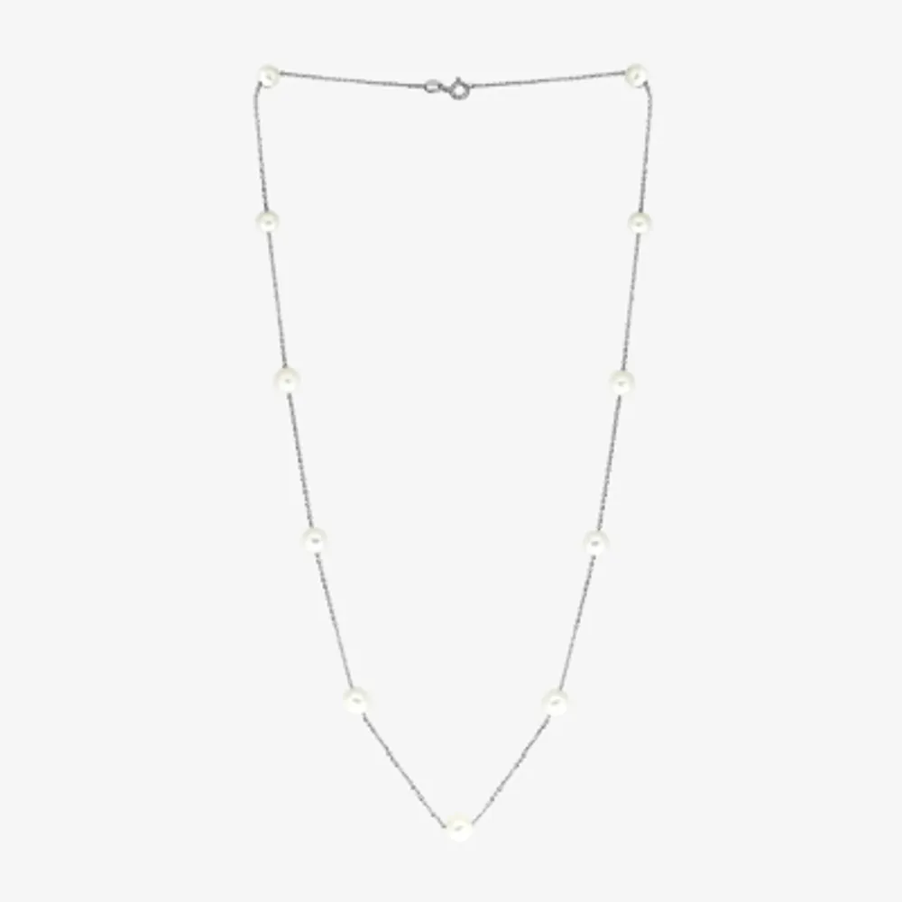 Effy Womens White Cultured Freshwater Pearl Sterling Silver 20 Inch Pendant Necklace