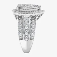 (I / I1) Womens 3 CT. T.W. Lab Grown White Diamond 10K or 14K Gold Pear Halo Engagement Ring
