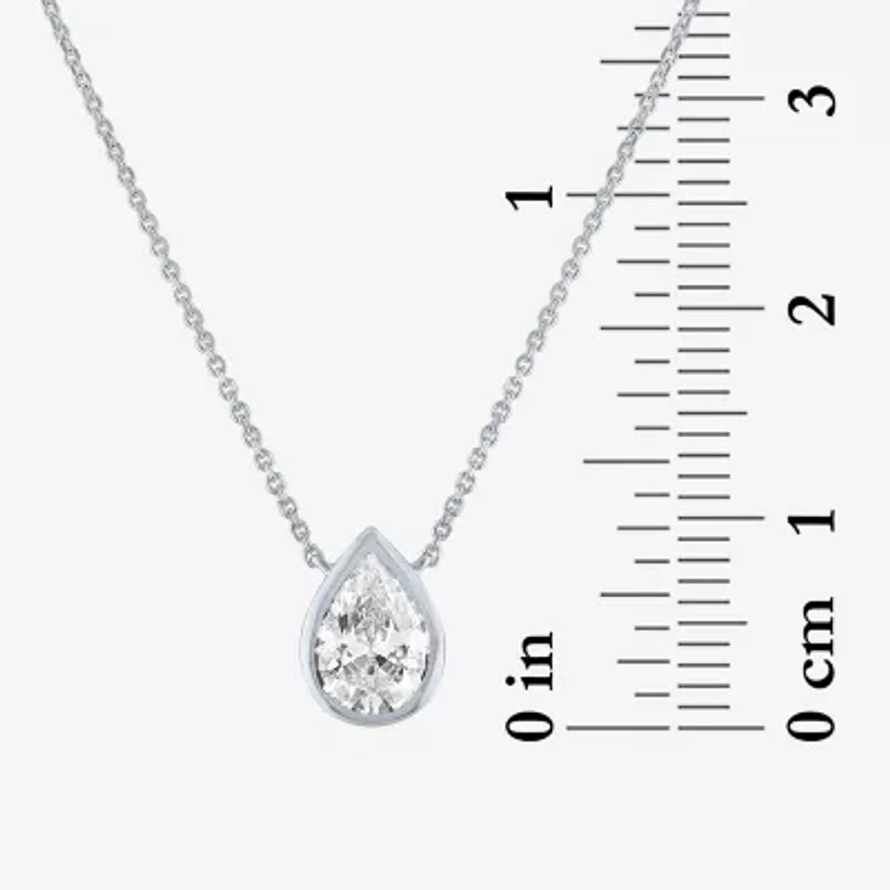 Diamond Addiction (G-H / Si2-I1) Womens 1 CT. T.W. Lab Grown White 14K Gold Pear 18 Inch Pendant Necklace