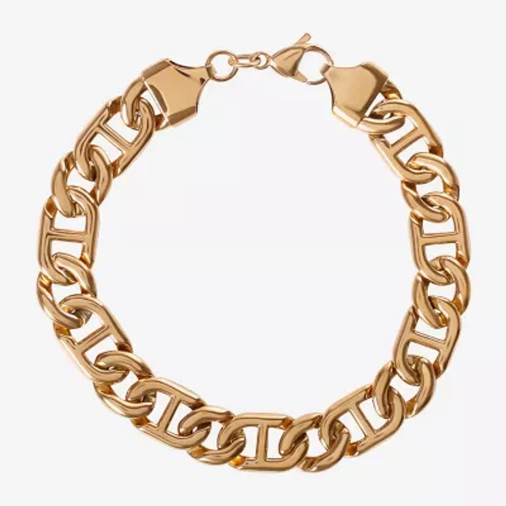 Mens Stainless Steel 8 1/2 Inch Link Chain Bracelet