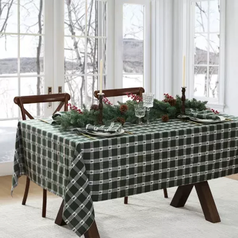 Elrene Home Fashions Sherwood Tree Dobby Cotton Rectangle Tablecloth