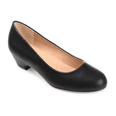 Journee Collection Womens Saar Round Closed Toe Block Heel Pumps