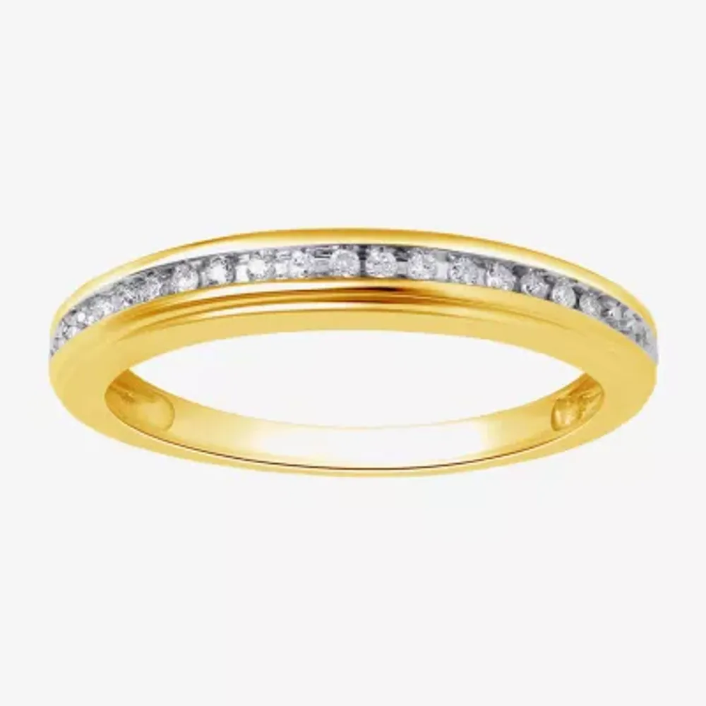 Surrounded by Love Womens 2MM Diamond Accent Natural White Sterling Silver Wedding Band