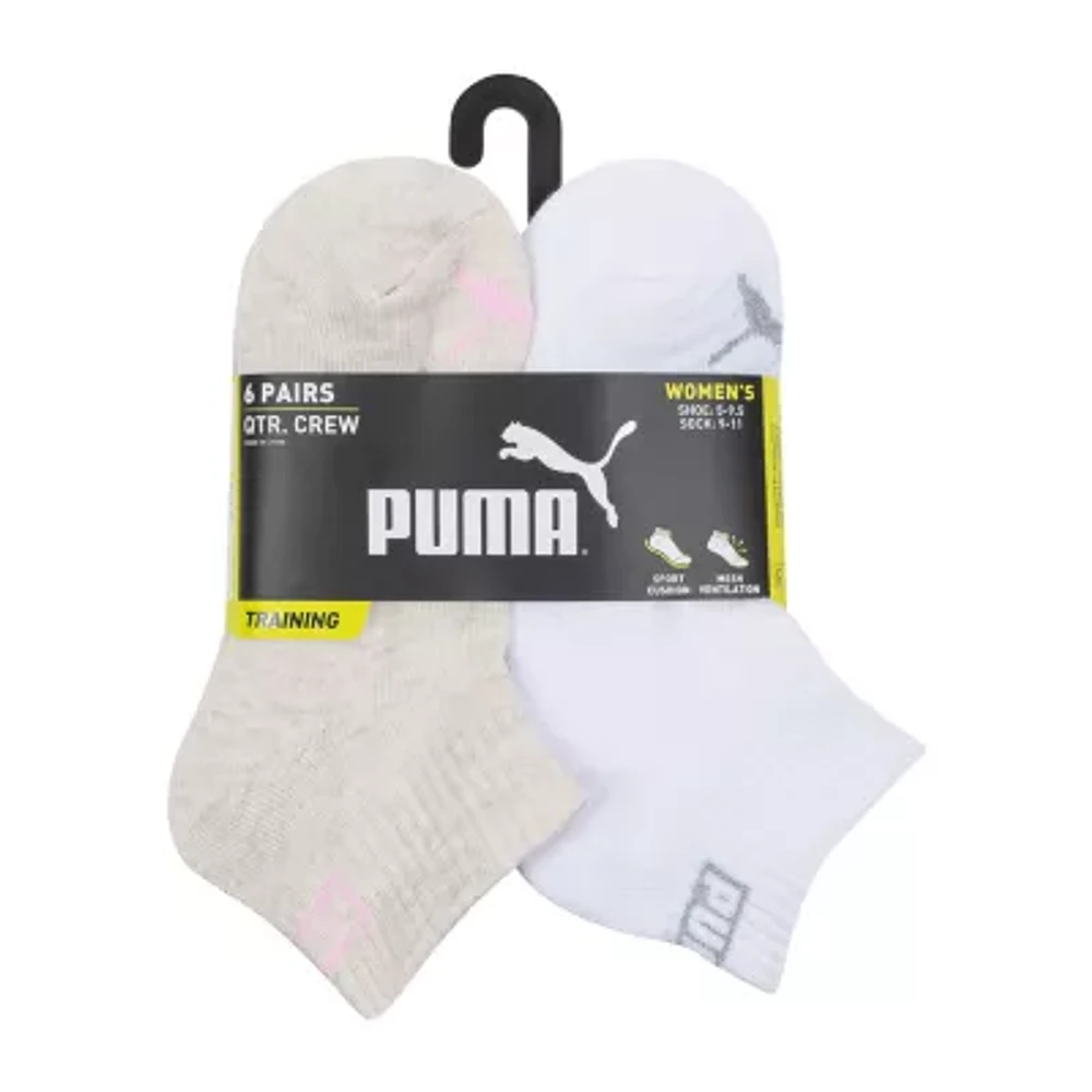 PUMA Ultimate Training Womens Multi-Pack 6 Pair Quarter Ankle Socks