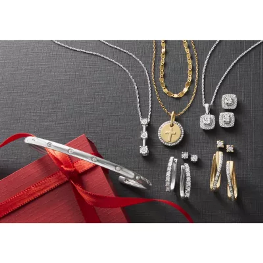 Yes, Please! Womens 1/10 CT. T.W. Natural White Diamond 14K Gold Over Silver 2 Pair Earring Set