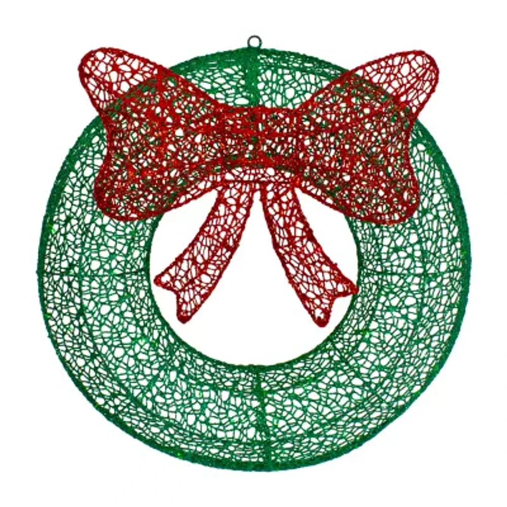 Northlight Green Glitter With Led Lights Pre-Lit Wreath