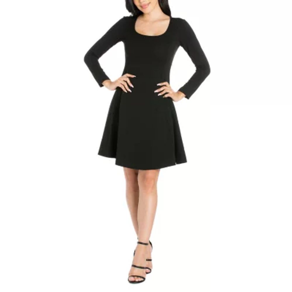 24/7 Comfort Apparel Womens Knee Length Skater Dress