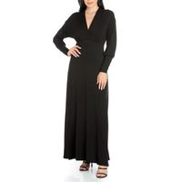 24seven Comfort Apparel Womens Long Sleeve Maxi Dress