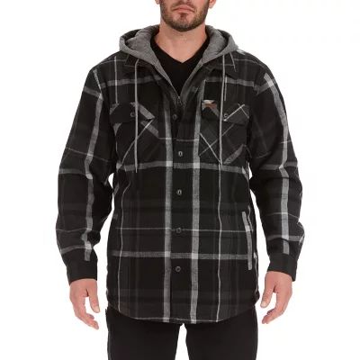 Smiths Workwear Sherpa Flannel Mens Hooded Lined Midweight Shirt Jacket