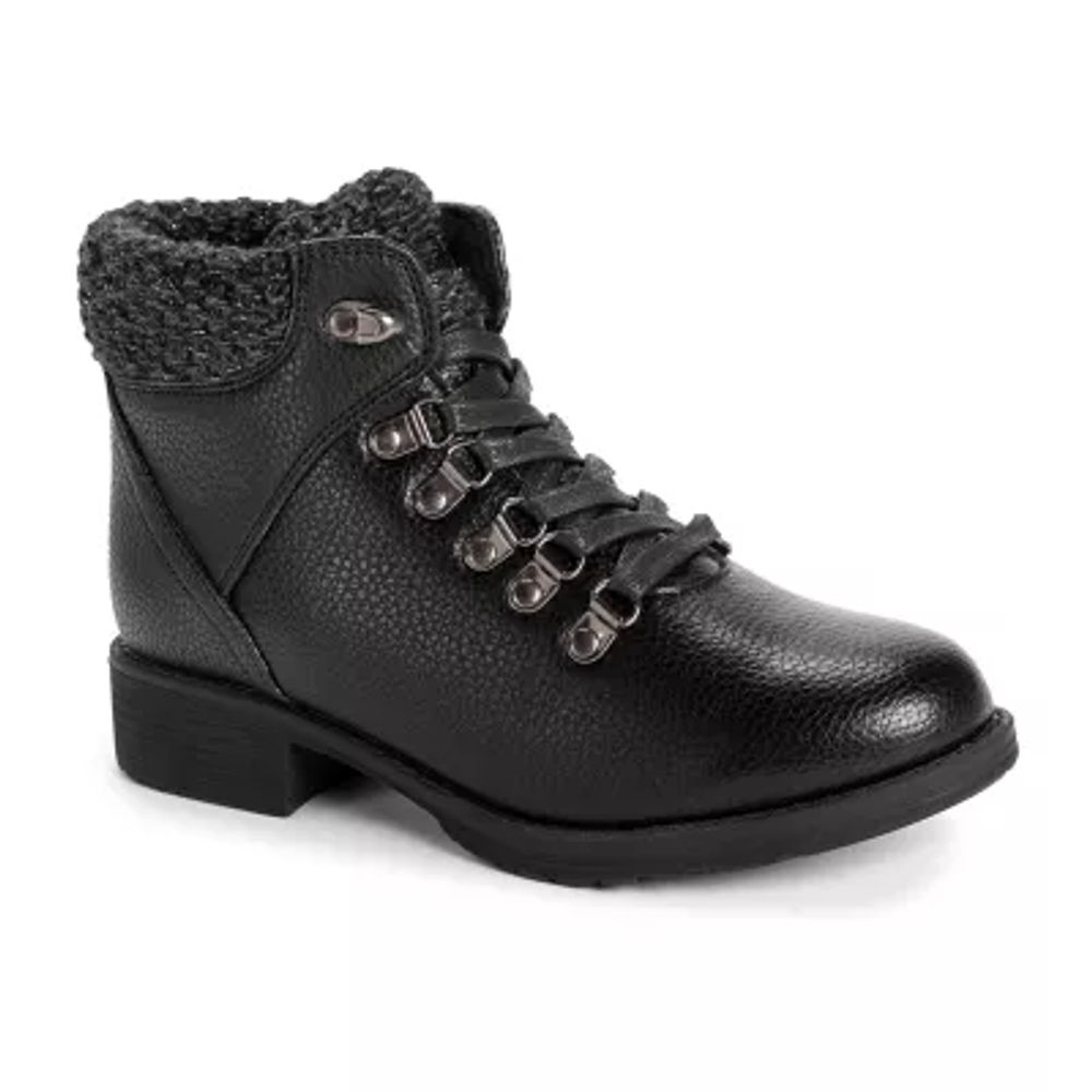 Muk Luks Womens Hiker Denali Stacked Heel Winter Boots