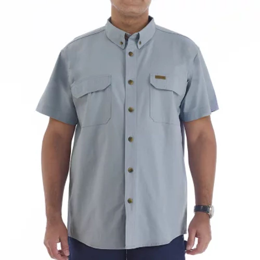 Smiths Workwear Stretch Full Swing Mens Short Sleeve Regular Fit Fabric Button-Down Shirt