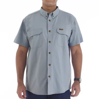 Smiths Workwear Stretch Full Swing Mens Short Sleeve Regular Fit Fabric Button-Down Shirt