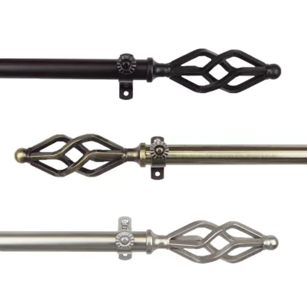 Rod Desyne 13/16" Adjustable Curtain with Marquise Finials