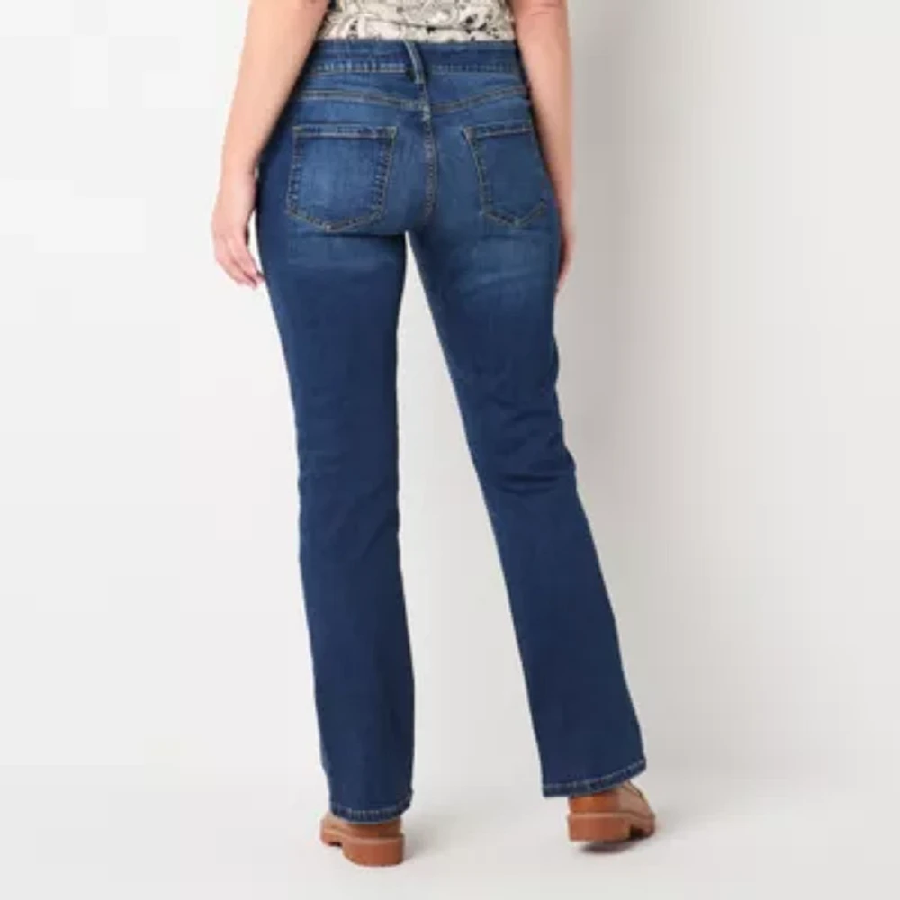 Liz Claiborne Sara Bootcut Womens Mid Rise Regular Fit Tall Slim Pant