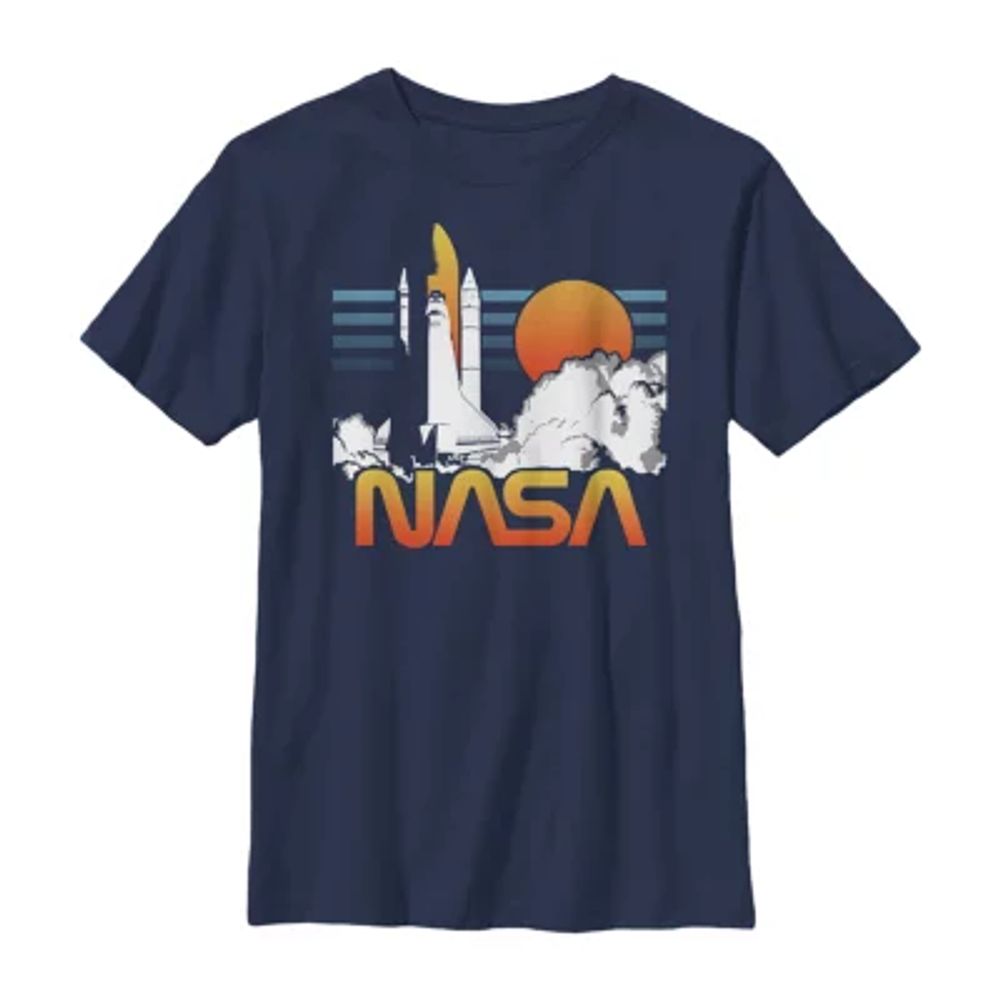 Little & Big Kid Boys Crew Neck Short Sleeve Regular Fit NASA Graphic T-Shirt