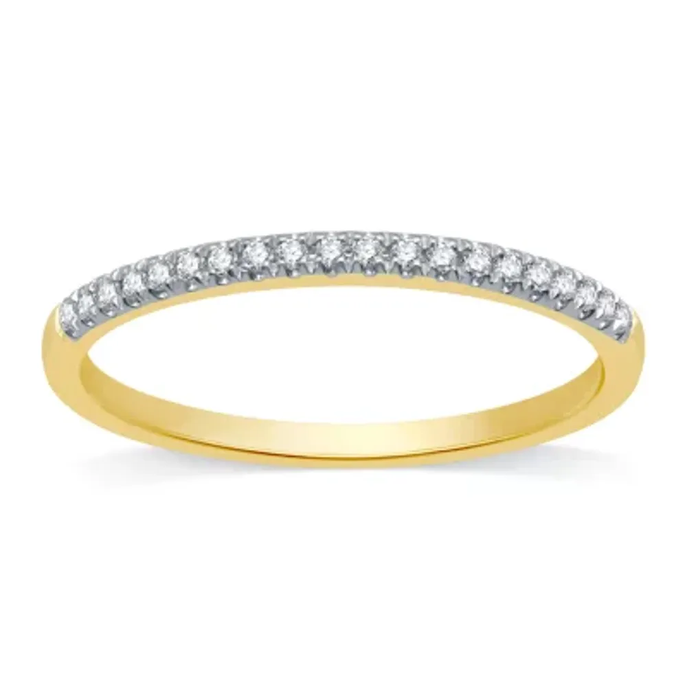 (H-I / I1) Womens 1/10 CT. T.W. Lab Grown White Diamond 10K Gold Wedding Band