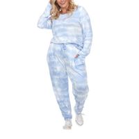 White Mark Womens Plus Long Sleeve Pant Pajama Set 2-pc.