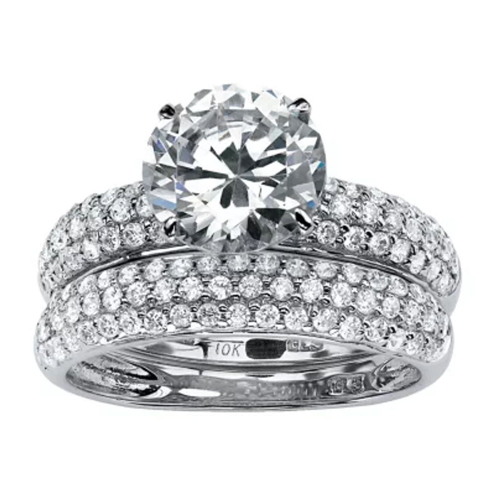 DiamonArt® Womens / CT. T.W. White Cubic Zirconia 10K Gold Round Bridal Set