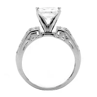 DiamonArt® Womens / CT. T.W. White Cubic Zirconia 10K Gold Square Engagement Ring