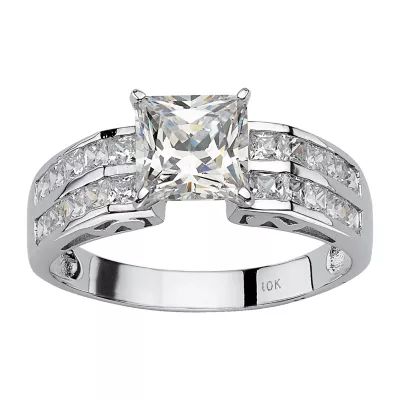 DiamonArt® Womens 2 /2 CT. T.W. White Cubic Zirconia 10K Gold Square Engagement Ring