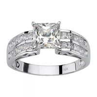 DiamonArt® Womens / CT. T.W. White Cubic Zirconia 10K Gold Square Engagement Ring