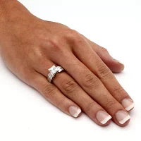 DiamonArt® Womens / CT. T.W. White Cubic Zirconia 10K Gold Square Engagement Ring