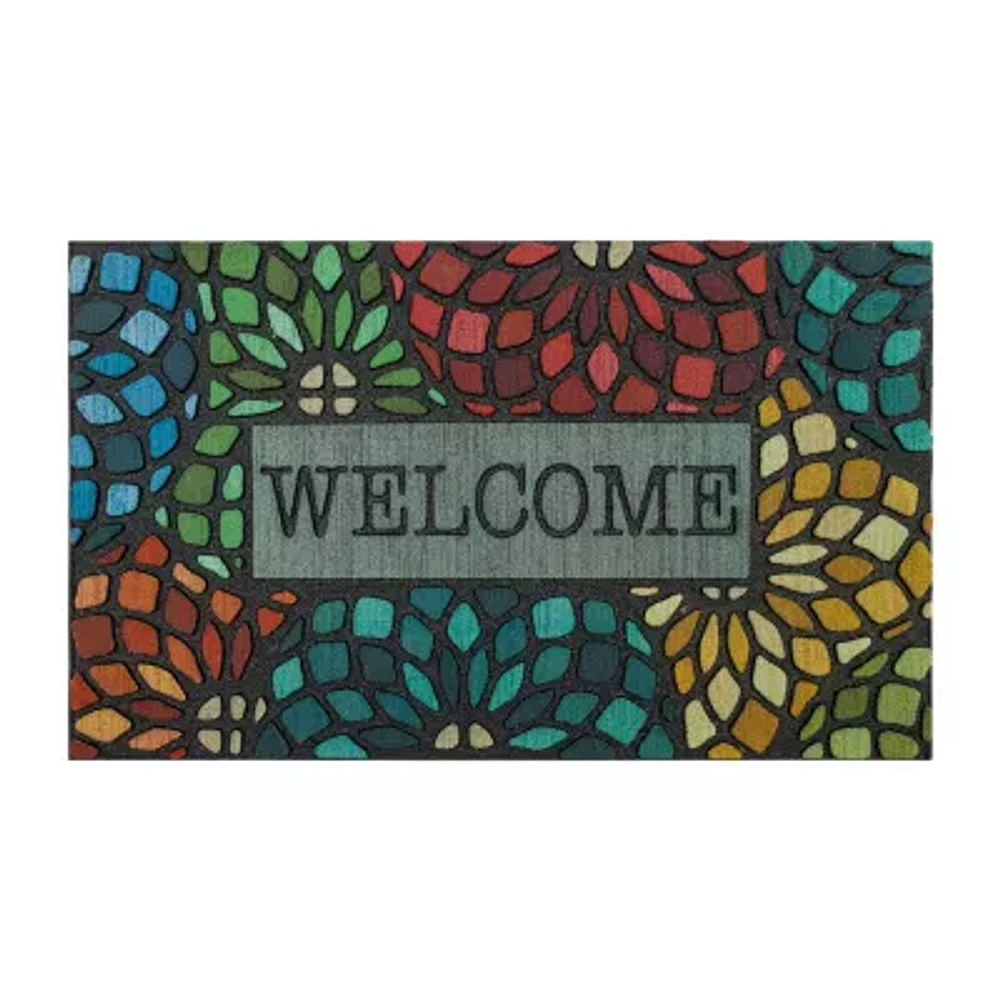 Mohawk Home Recycled Rubber Floret Outdoor Rectangular Doormat
