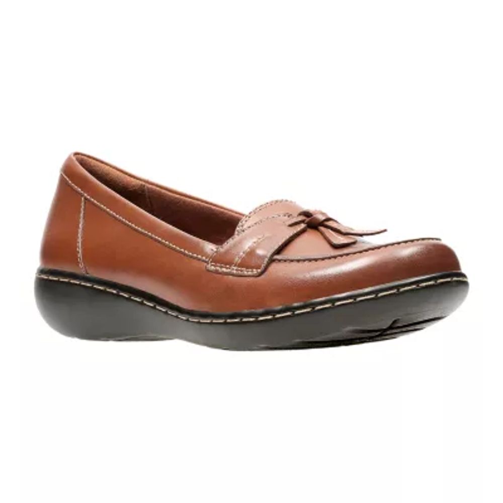 Clarks Ashland Bubble Womens Moc Closed Toe Slip-On Shoe-Wide Width