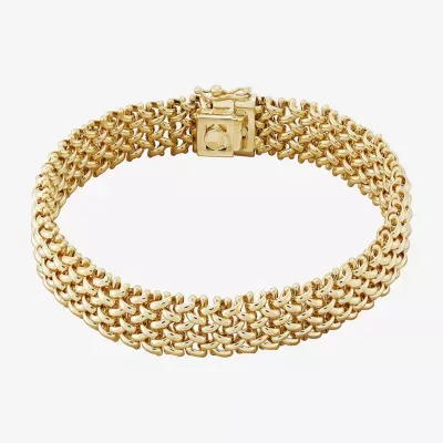 Made in Italy Womens 14K Gold Solid 7.5 Inch Link Bracelet